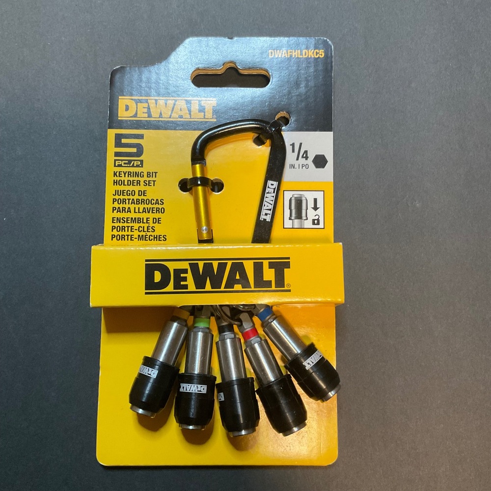 Dewalt Key Rig Bit Holder Set 1/4" Hex Bits 5pc DWAFHLDKC5 New In Package